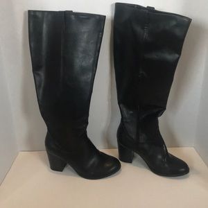 Wide calf black boots